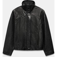 Zara - Oversized 100% Leather Jacket - Black - Xl - Woman | Zara UK