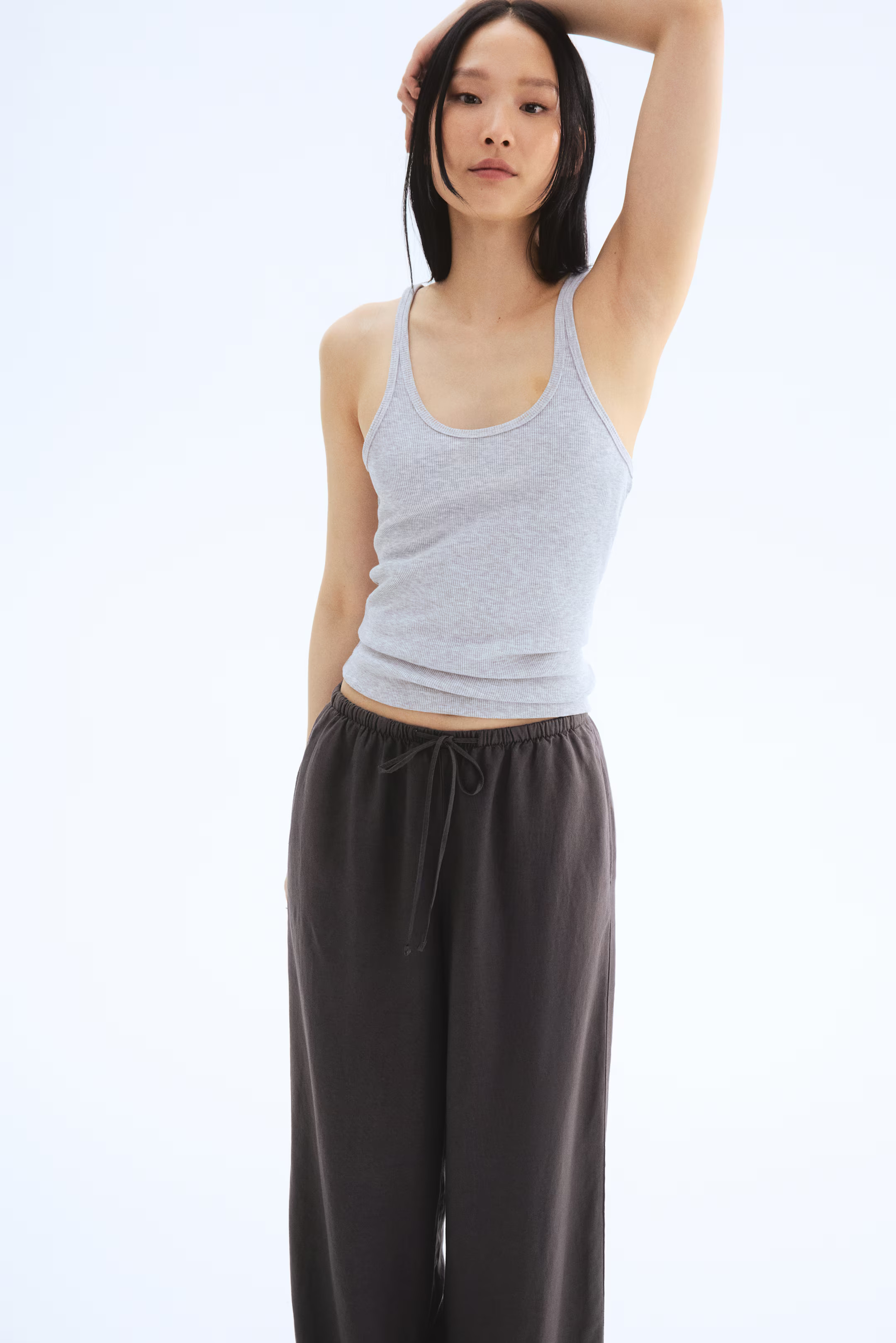 Straight linen-blend trousers | H&M (UK, MY, IN, SG, PH, TW, HK)