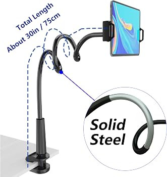 Tablet Stand Holder, Mount Holder Clip with Grip Flexible Long Arm Gooseneck Compatible with ipad... | Amazon (US)