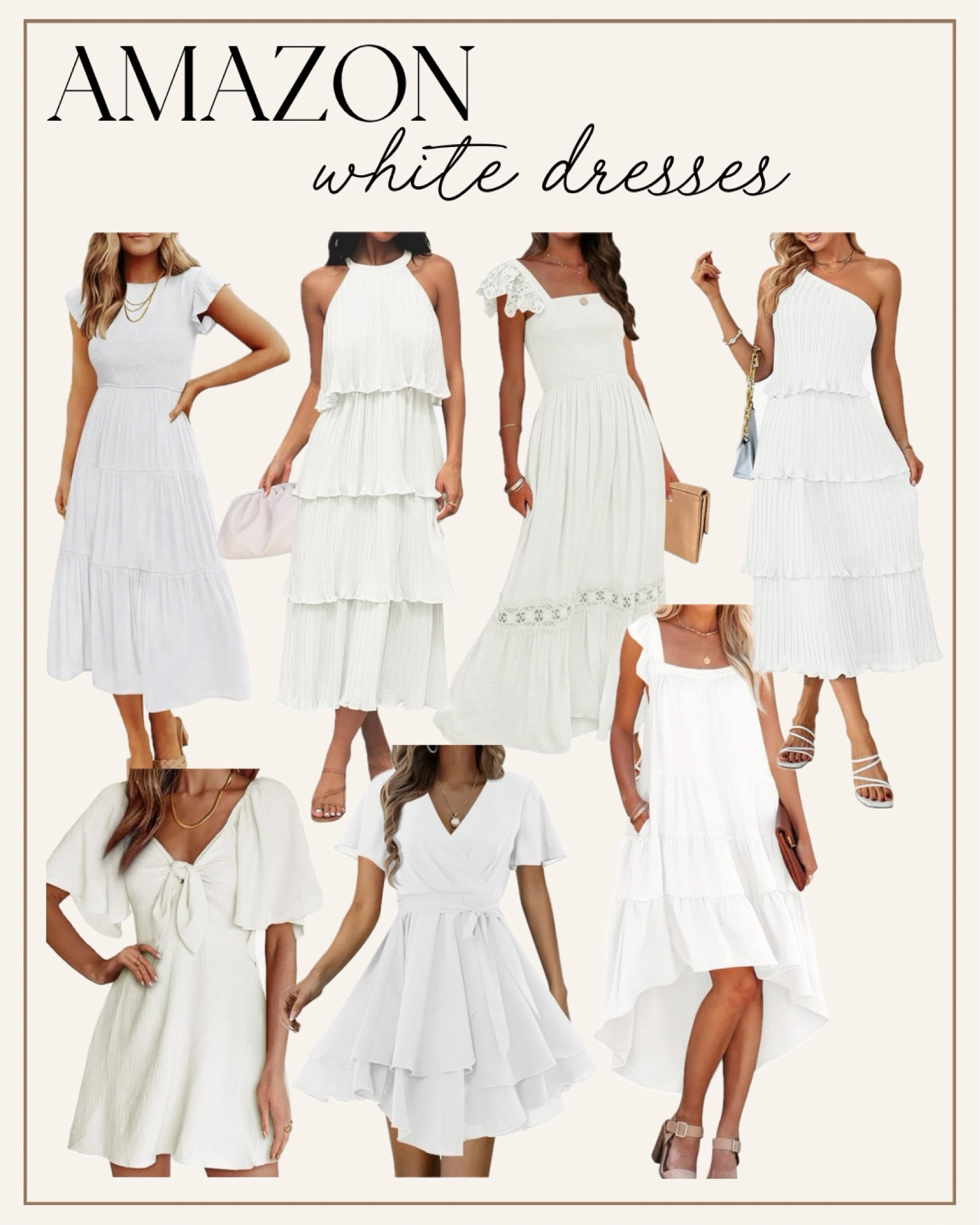 Amazon white dresses for graduation or bridal event/ bride-to-be/ bridal shower

Beach dress, spring summer dress, vacation dress, Easter dress 

#LTKSeasonal #LTKwedding #LTKfindsunder50