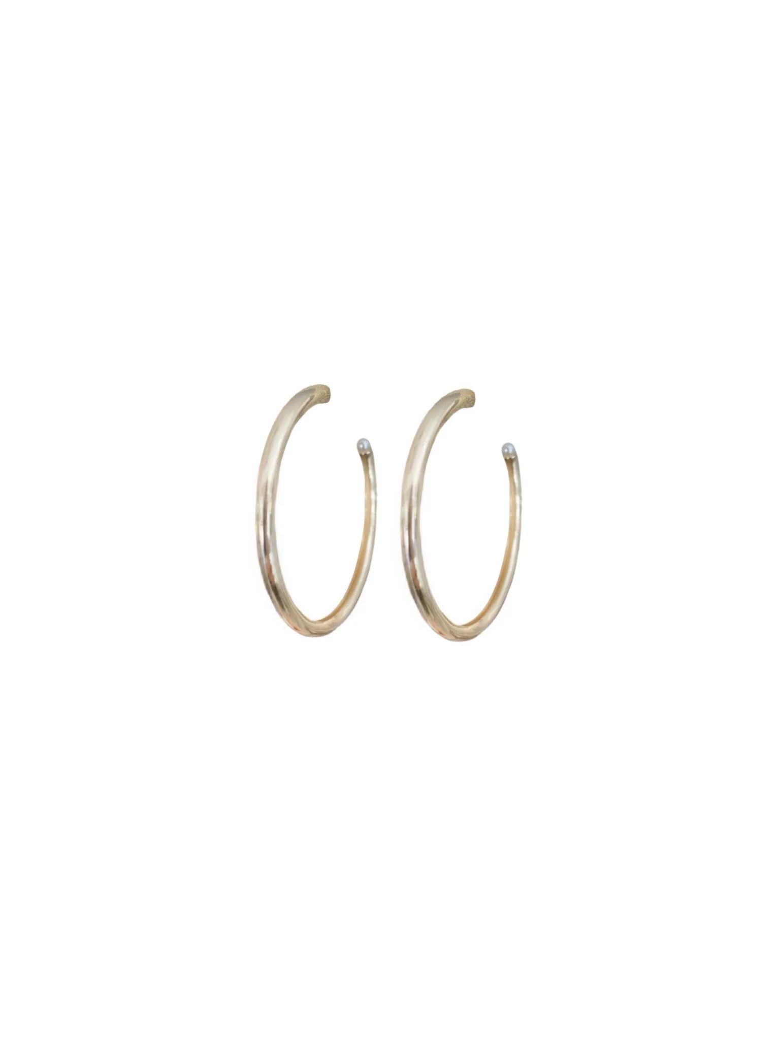 pre-order: golden hoops + pearl | Nicola Bathie Jewelry