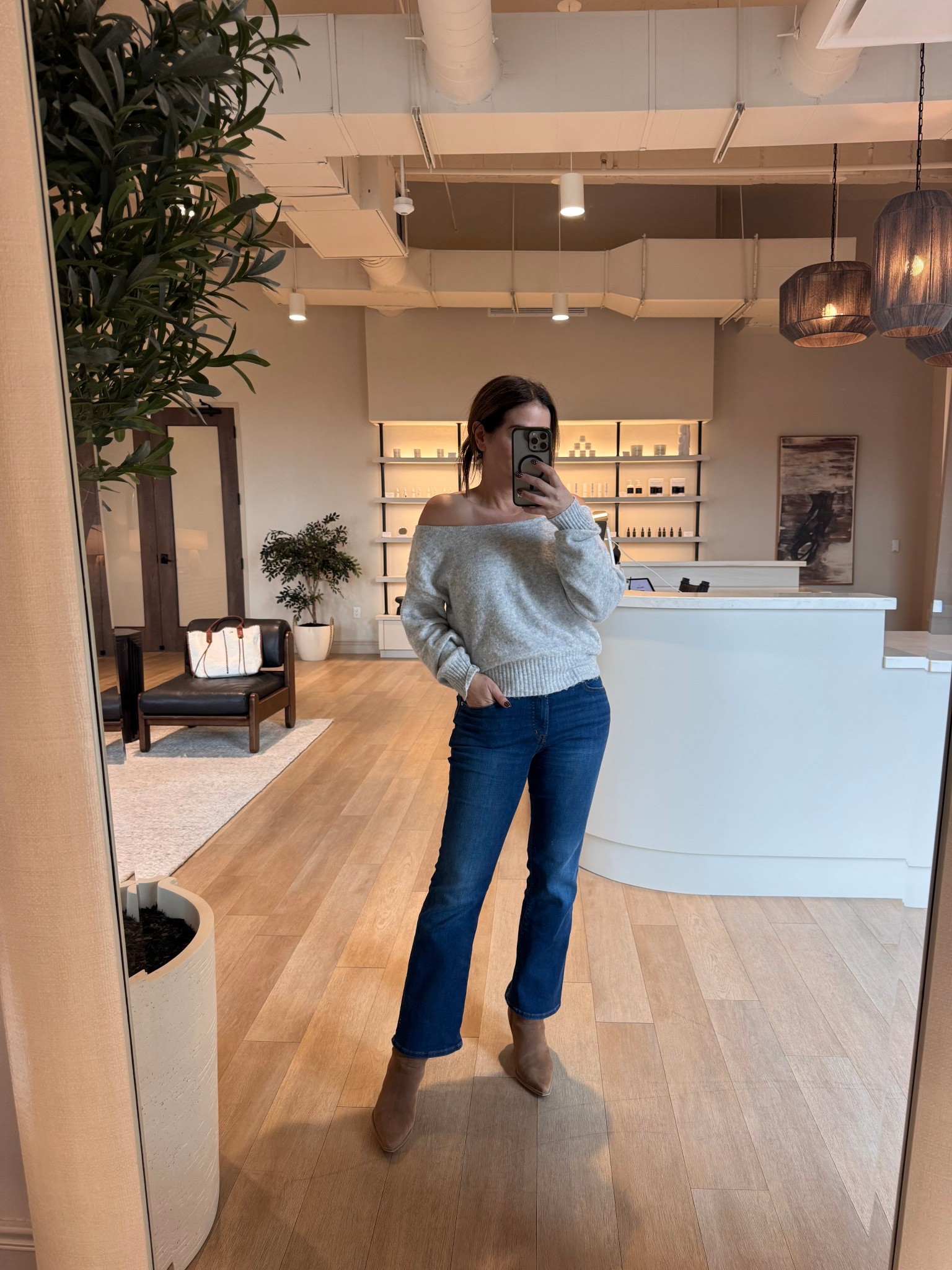 Slouchy off the shoulder sweater and cropped madewell jeans

#LTKOver40 #LTKootd #LTKmomlife