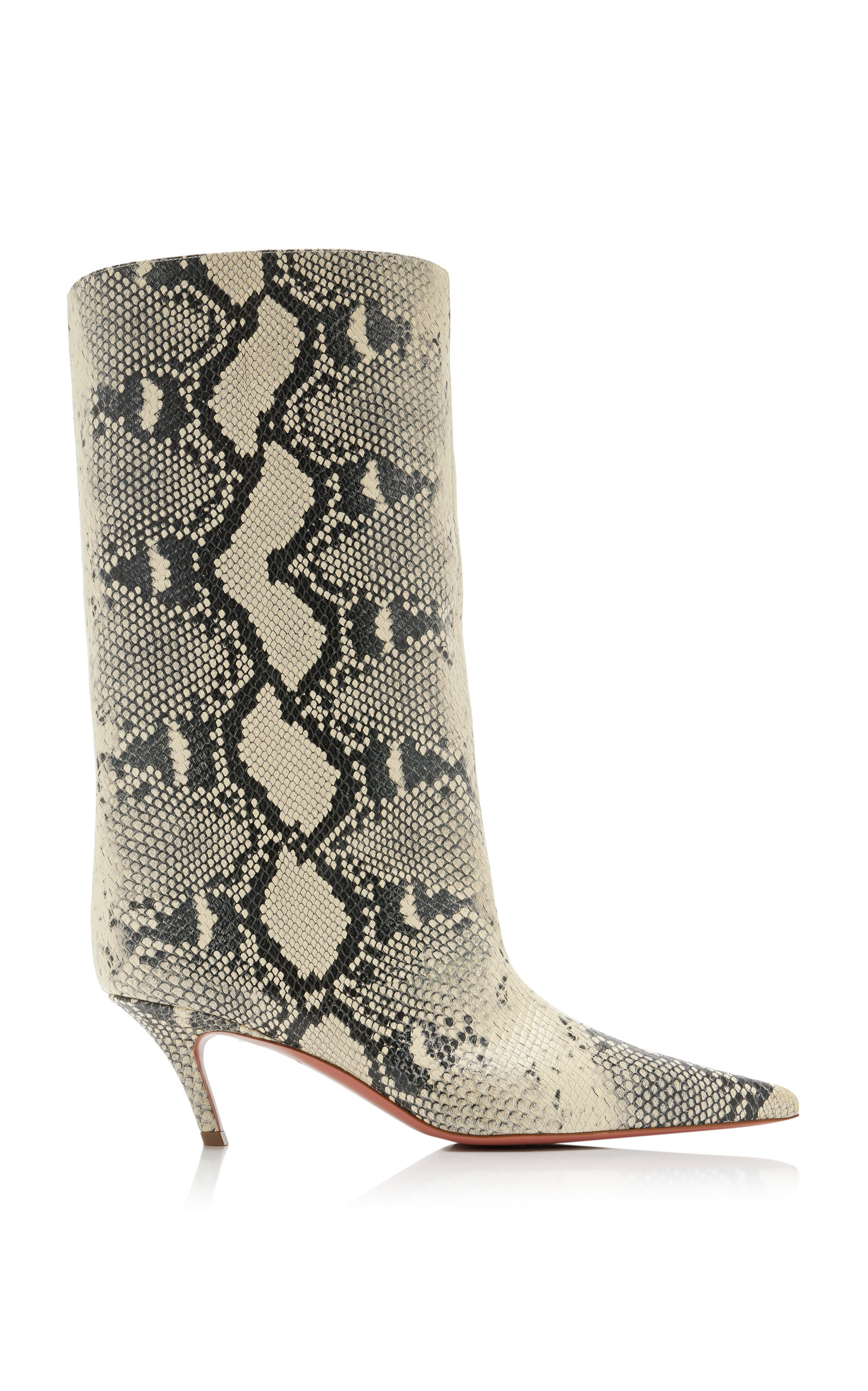 Amina Muaddi - Fiona Snake-Effect Leather Ankle Boots - Animal - IT 37.5 - Moda Operandi | Moda Operandi (Global)