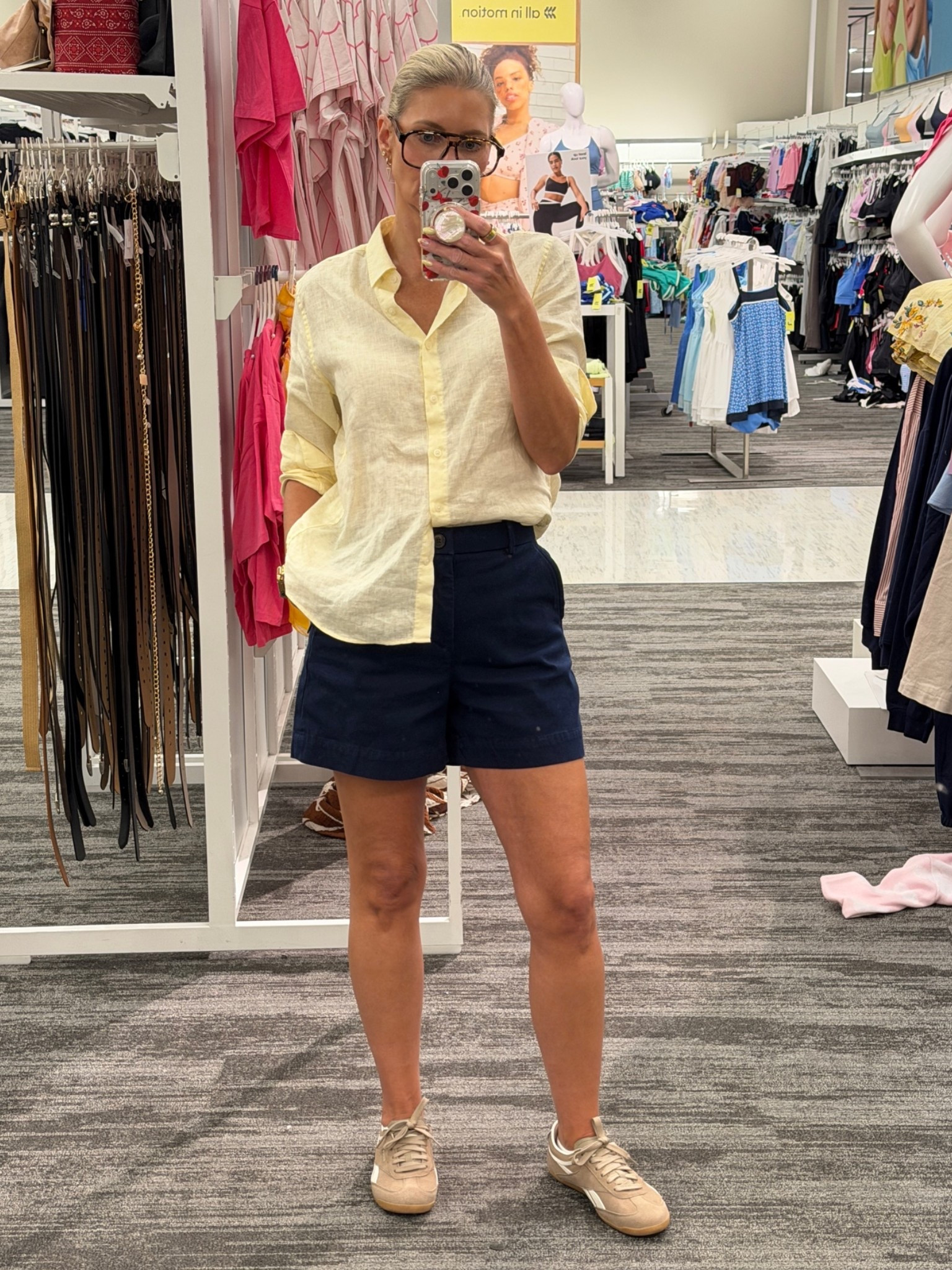 A classic linen button up is always a classic! I got this one from Uniqlo and I’m wearing a small. 

My shorts are from Spanx and are currently on sale!! I’m wearing a small and they fit tts.

#LTKootd #LTKOver40