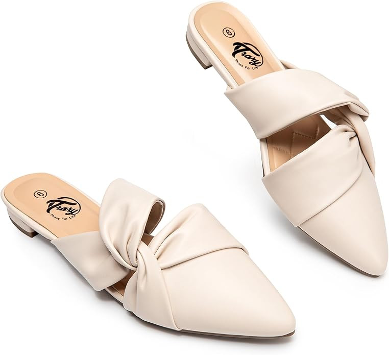 Trary Womens Mules Flats Closed Pointed Toe Comfortable Slip on Backless Loafer Shoes for Women w... | Amazon (US)