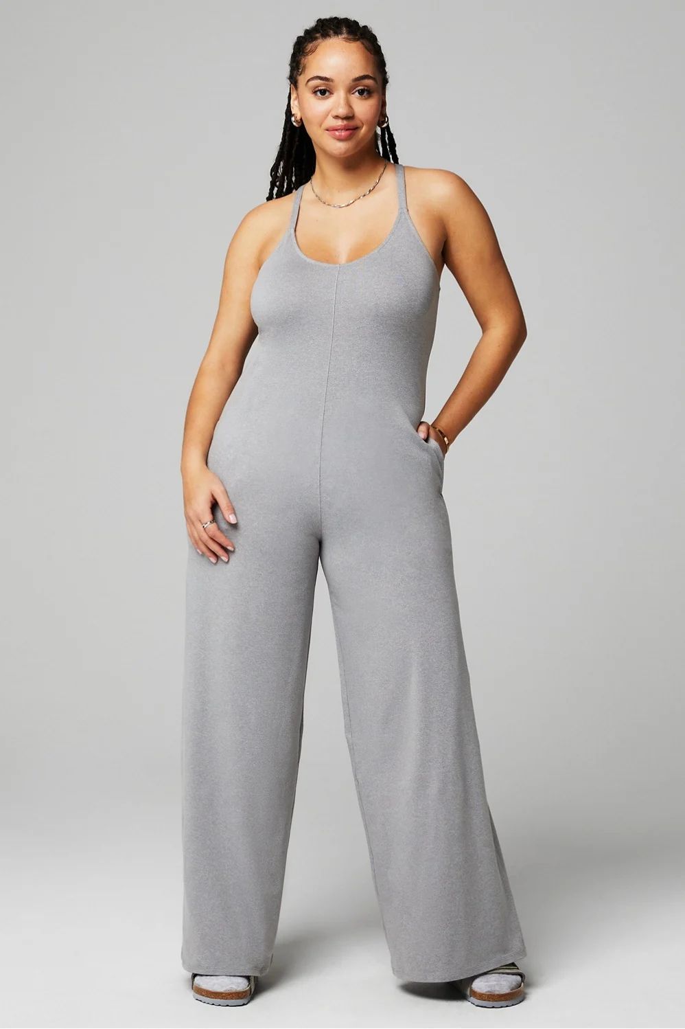 Cloud Jersey Wide Leg Onesie | Fabletics - North America