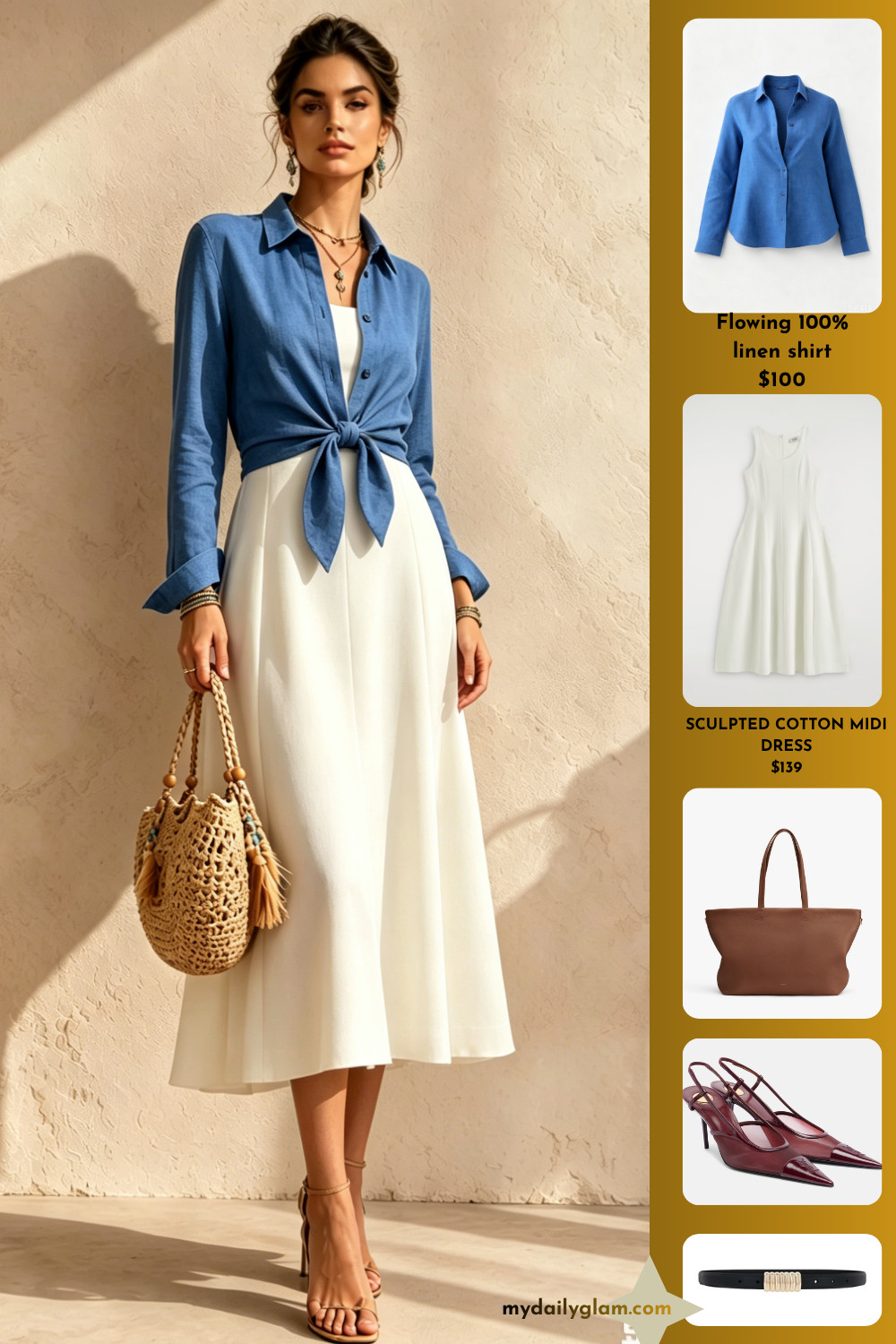 Timeless Smart Casual Outfit | Blue Linen Shirt + Flowy White Midi Skirt

#MidiSkirtOutfit
#LinenShirtStyle
#SmartCasualFashion 

 #LTKootd #LTKOver40 #LTKWorkwear