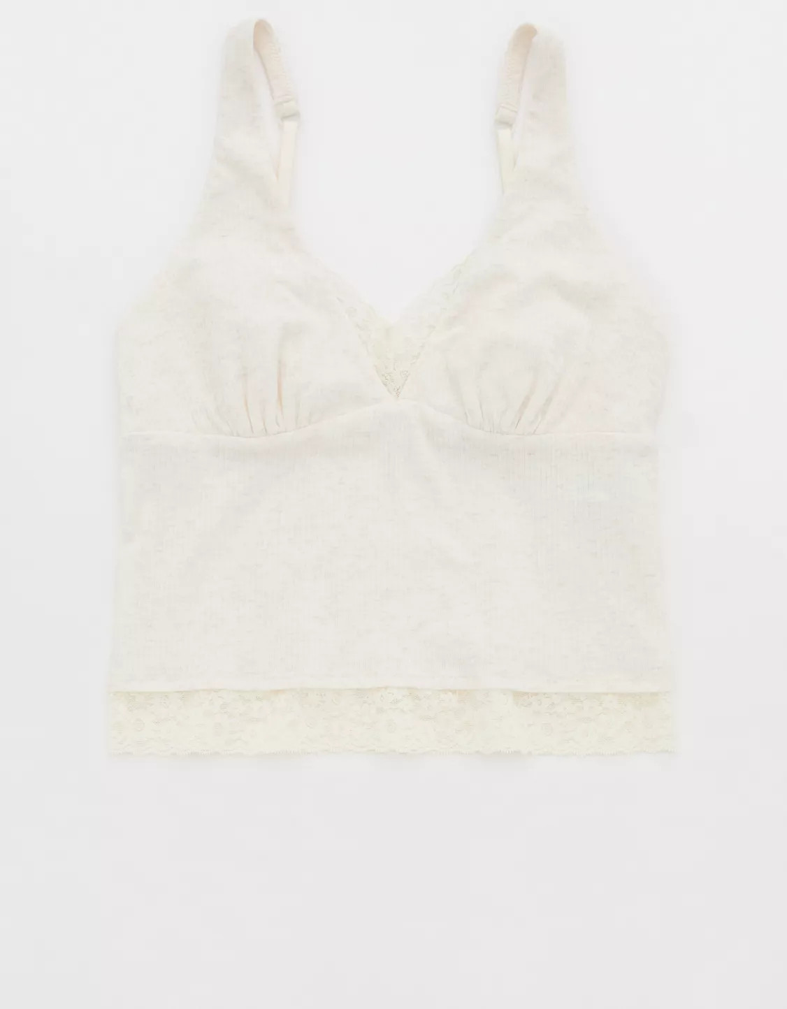 Superchill Cotton Rib Vintage Lace Tank Top | American Eagle Outfitters (US & CA)