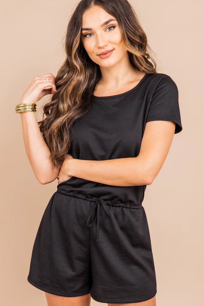 Zoned In Black Romper | The Mint Julep Boutique