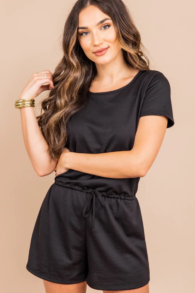 Zoned In Black Romper | The Mint Julep Boutique