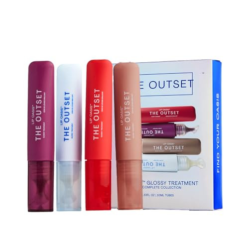 The Outset Lip Oasis Hydrating Lip Balm & Gloss 4-Shade Set, Sheer Tint Dune, Clear, Mirage & Sun Kiss, Clean, Vegan & Gluten-Free - 0.3 oz Each | Amazon (US)