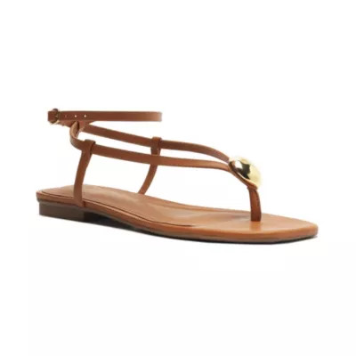 Arezzo Women's Zuri Flat Sandal, Brown, 7.5M | Belk