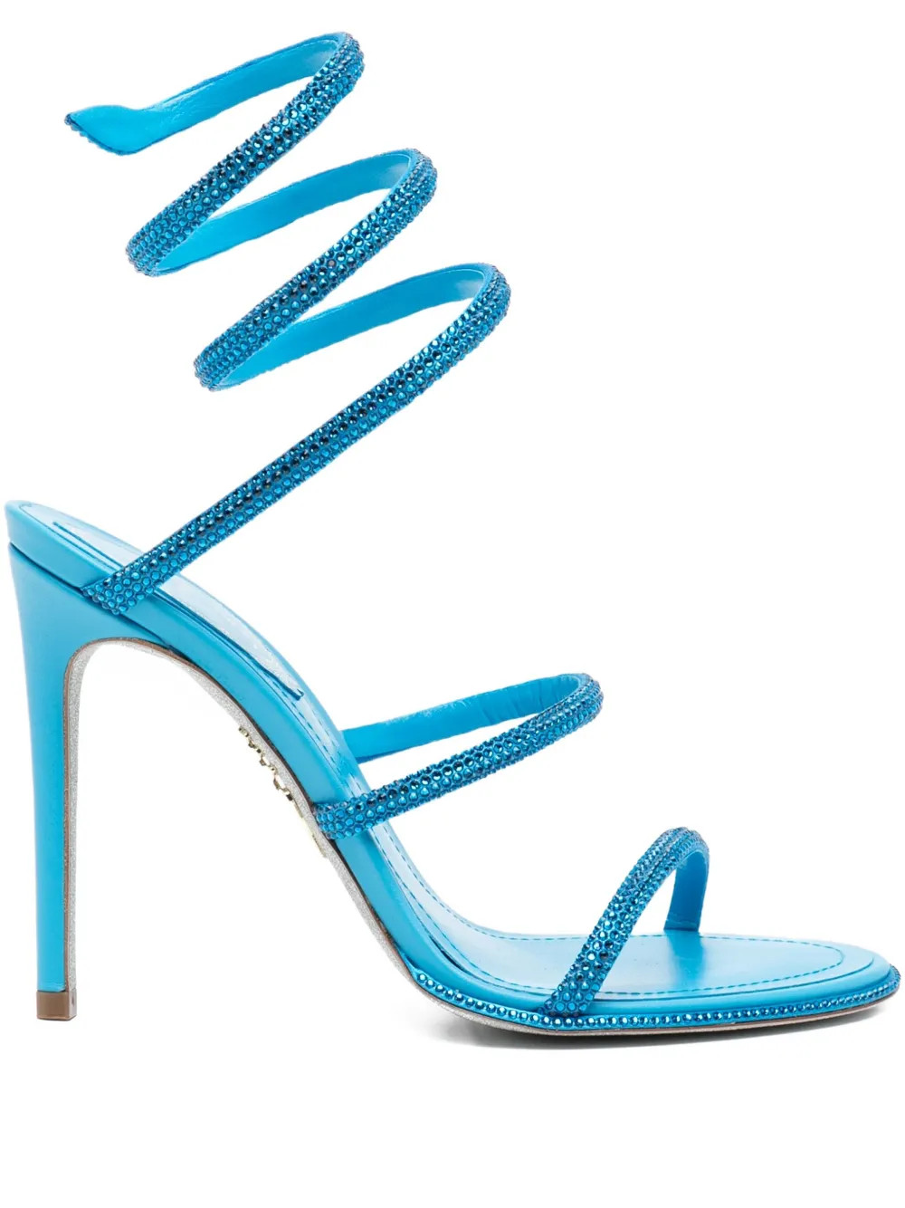 René Caovilla 110mm crystal-embellished spiral-wrap Sandals | Blue | FARFETCH | Farfetch Global