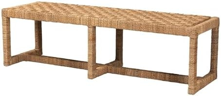 bali & pari Cipally Bohemian Seagrass and Mahogany Wood Accent Bench | Amazon (US)
