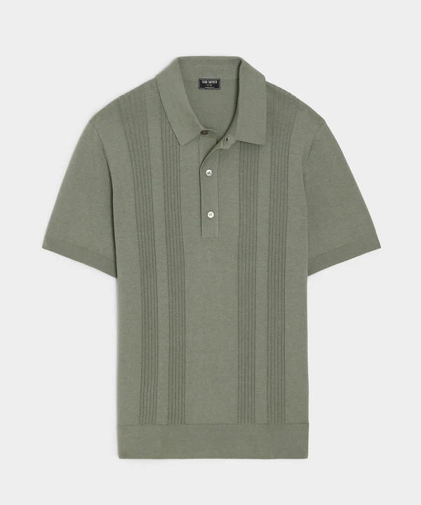 Silk-Cotton Ribbed Sweater Polo | Todd Snyder