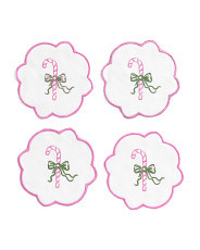 4pk Candy Cane Embroidered Coasters | Entertaining | Marshalls | Marshalls