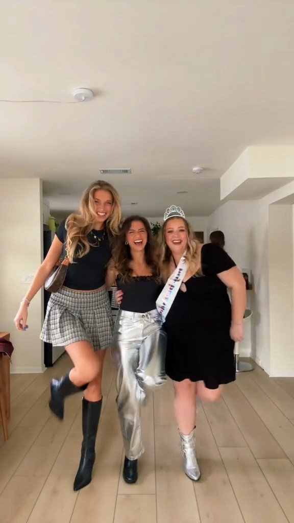 night out fit celebrating our birthday gal:) 

these metallic pants are so flattering and currently on super sale!! originally $110 on sale for $47 

winter outfit, metallic, skims, Abercrombie,  going out outfits 

#LTKVideo #LTKsalealert #LTKfindsunder100