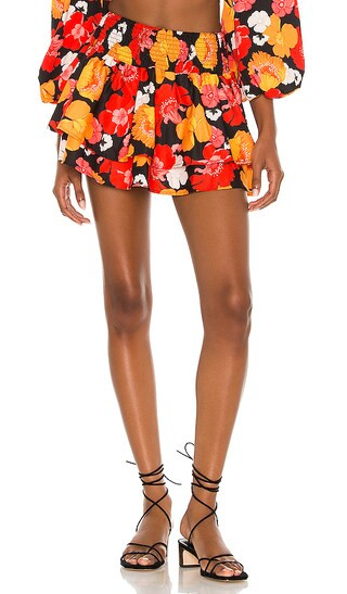 X REVOLVE Teresa Skirt in Black Funky Blooms | Revolve Clothing (Global)
