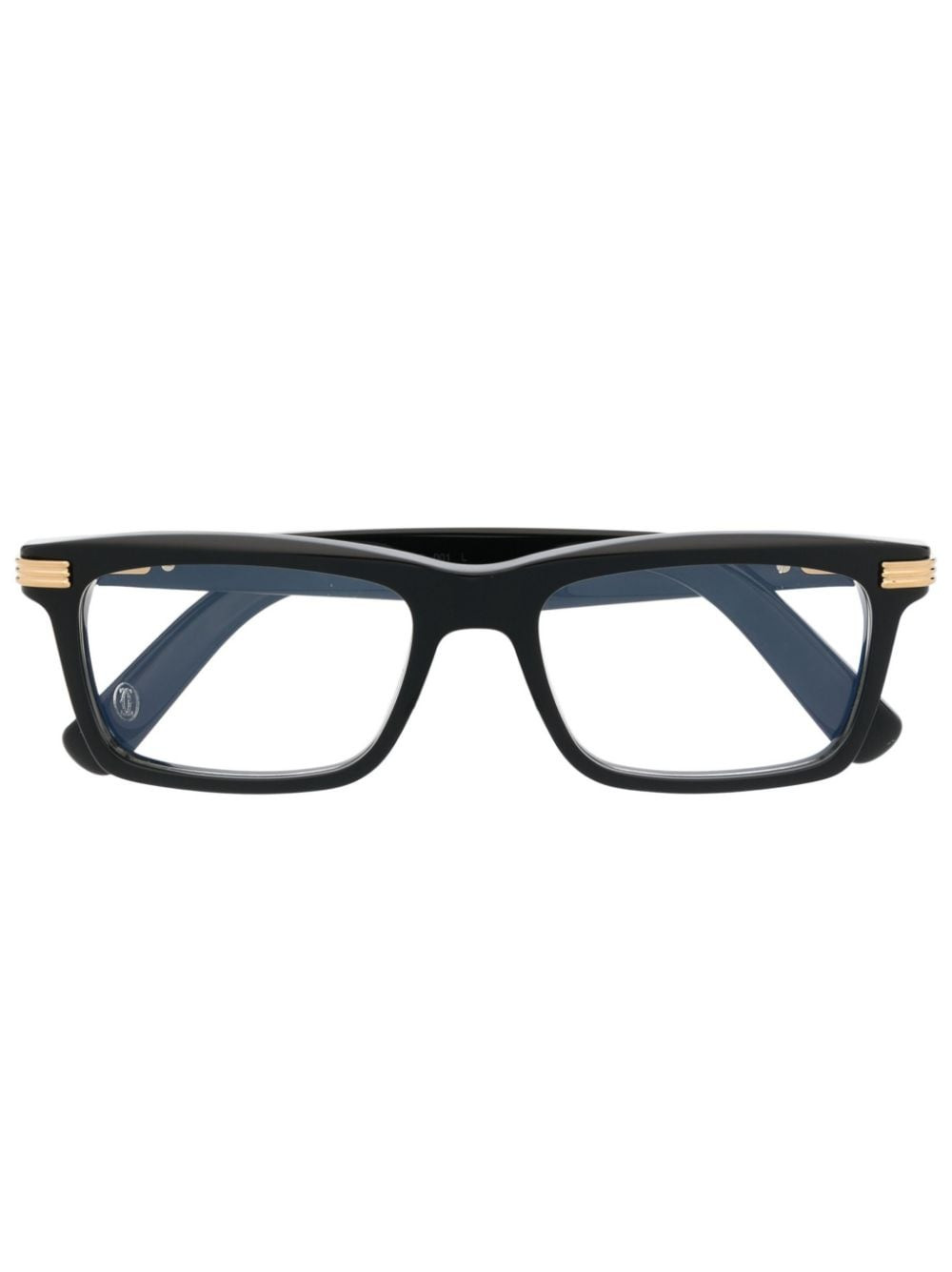 Cartier Eyewear rectangle-frame glasses - Black | Farfetch Global