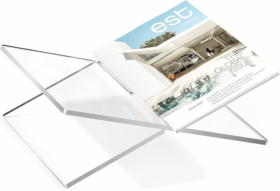 Large Acrylic Book Stand, 12.5" x 9.5" x 5”, Quran Holder, Clear Open Bookstand for Display and... | Amazon (US)