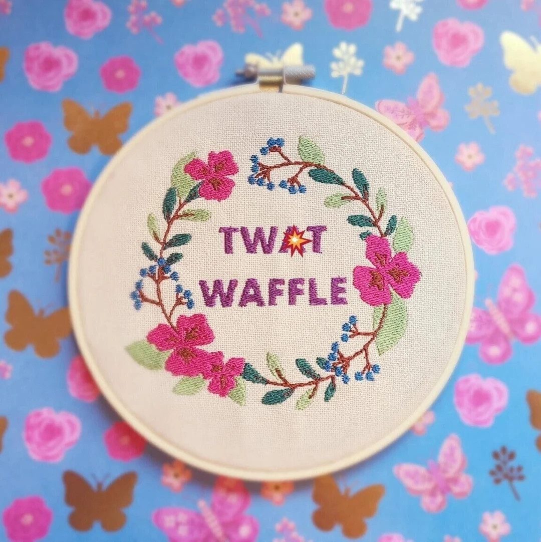 T-waffle Embroidery Hoop, Housewarming Birthday Gift, Swear Embroidery Hoop, Vulgar Embroidery Ho... | Etsy (US)