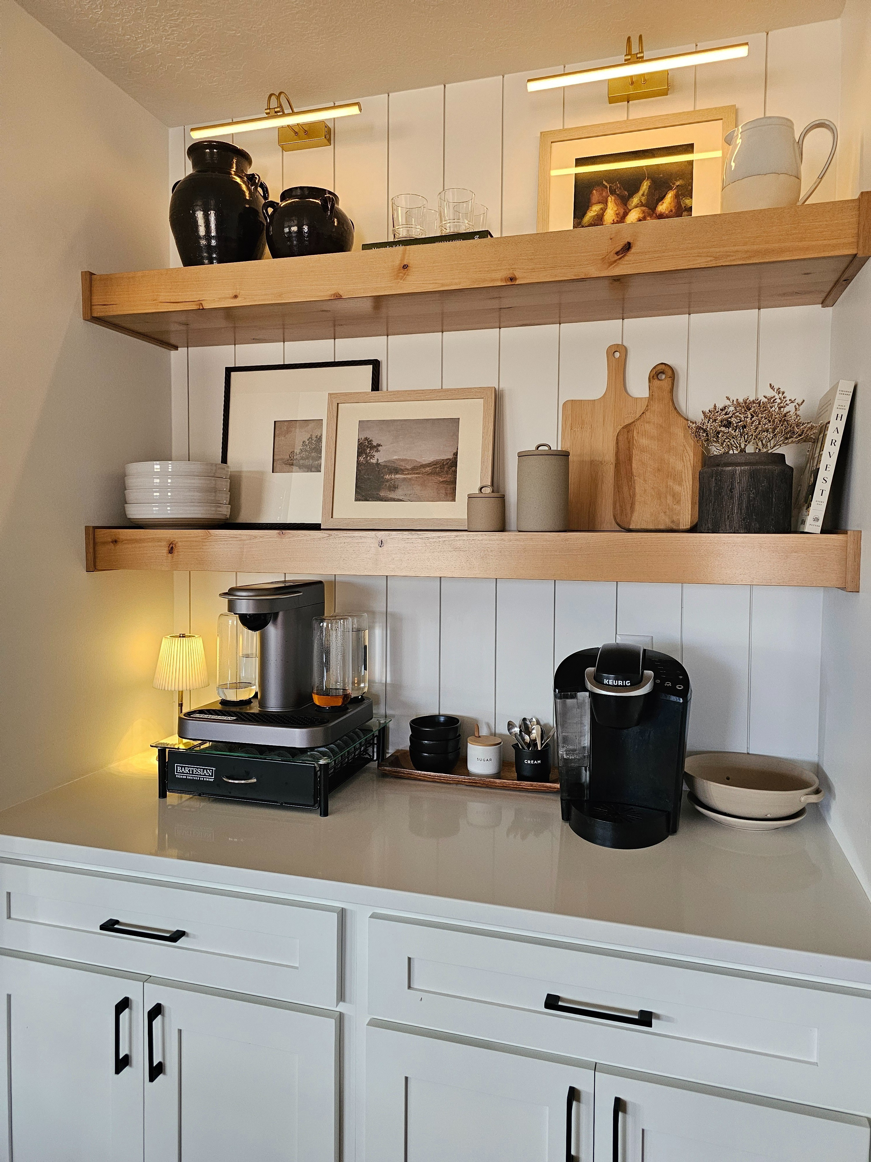 Kitchen shelves, Shelf styling, interior design, styling inspo, shelfie, affordable home decor, home styling, layered art, pottery, collected home, vase, books, Amber interior vibes, studio mcgee vibes, target home, amazon home, walmart home 

#LTKStyleTip #LTKHome #LTKFindsUnder100