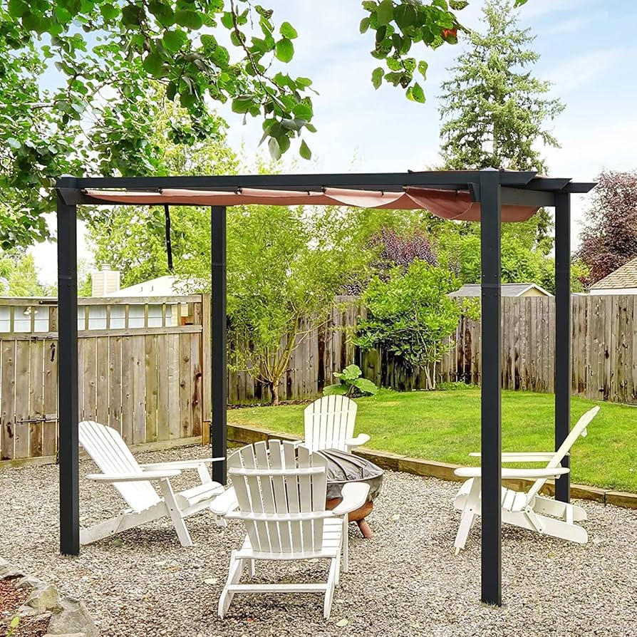 Domi 10' X 10' Outdoor Retractable Pergola with Weather-Resistant Canopy, Aluminum Patio Pergola ... | Amazon (US)