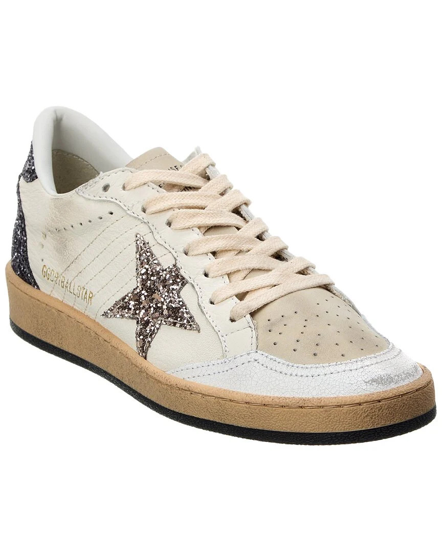 Golden Goose Ball Star Leather & Glitter Sneaker | Shop Simon