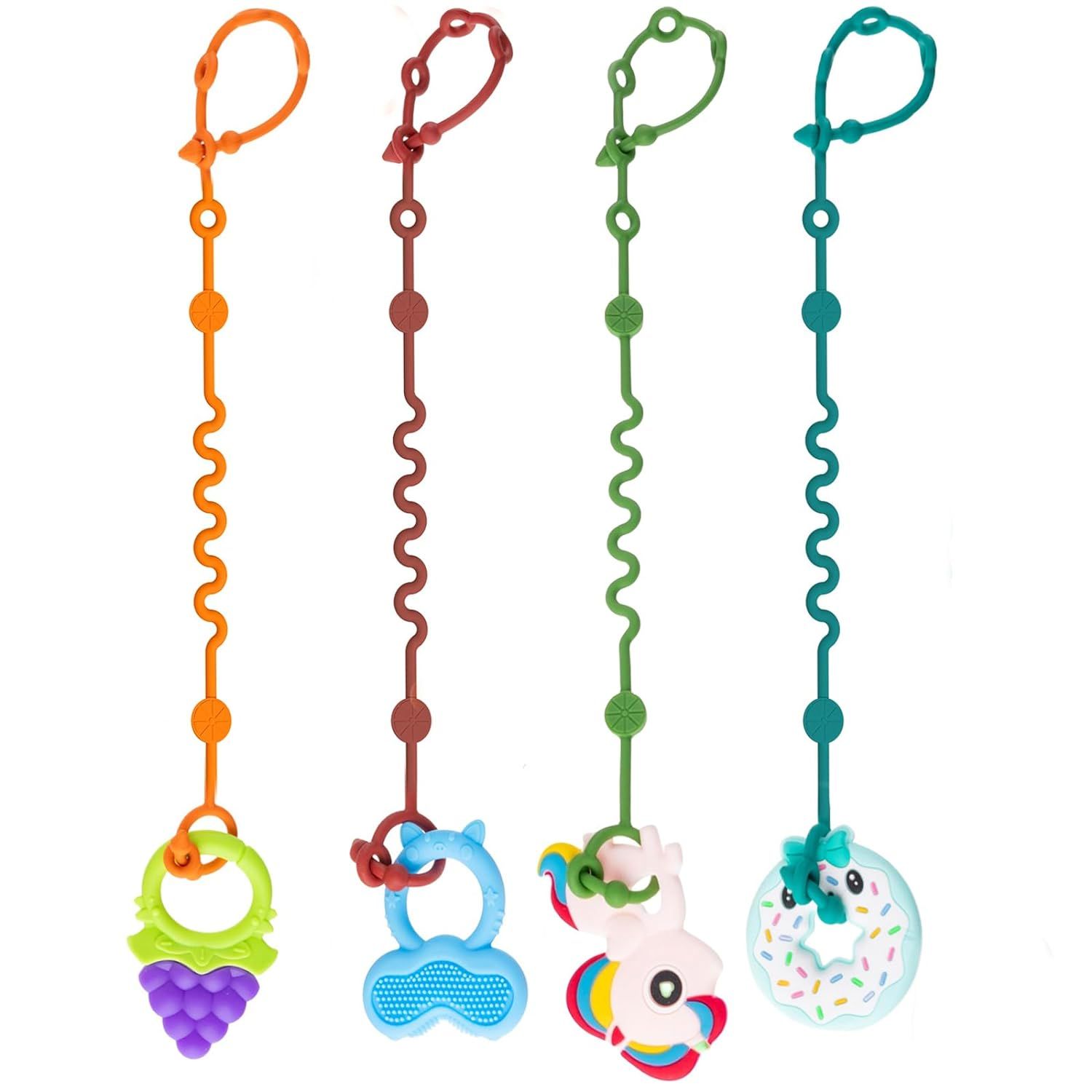 Toy Straps for Baby, Adjustable Toy Holder for Stroller Accessories, Silicone Baby Tether Pacifie... | Amazon (US)