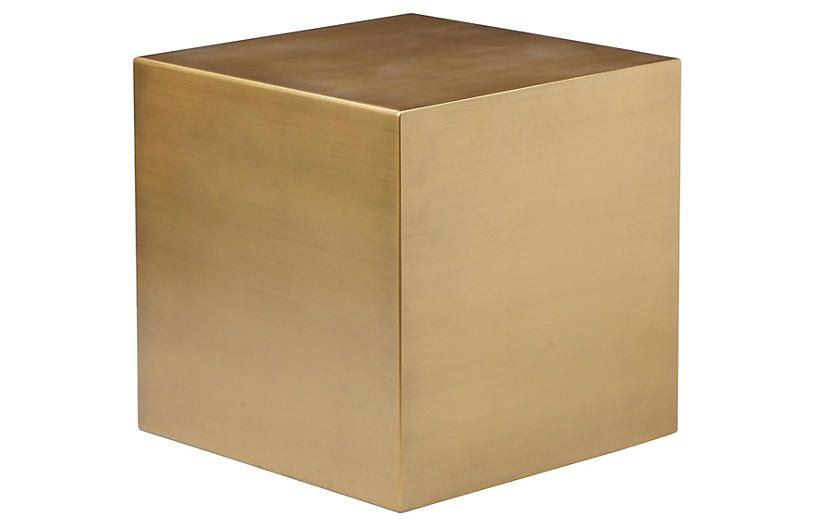 Spencer Small Side Table, Brushed Brass | One Kings Lane