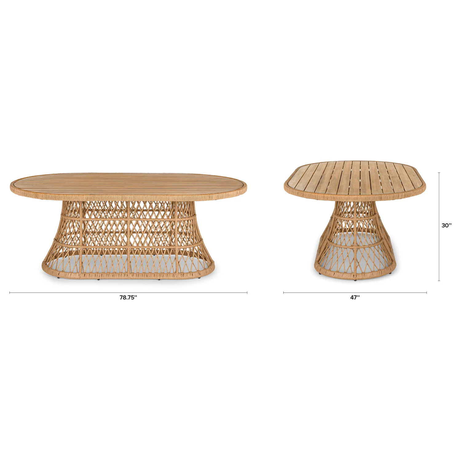 Calliope 78.75" Outdoor Dining Table  - Wicker | Article