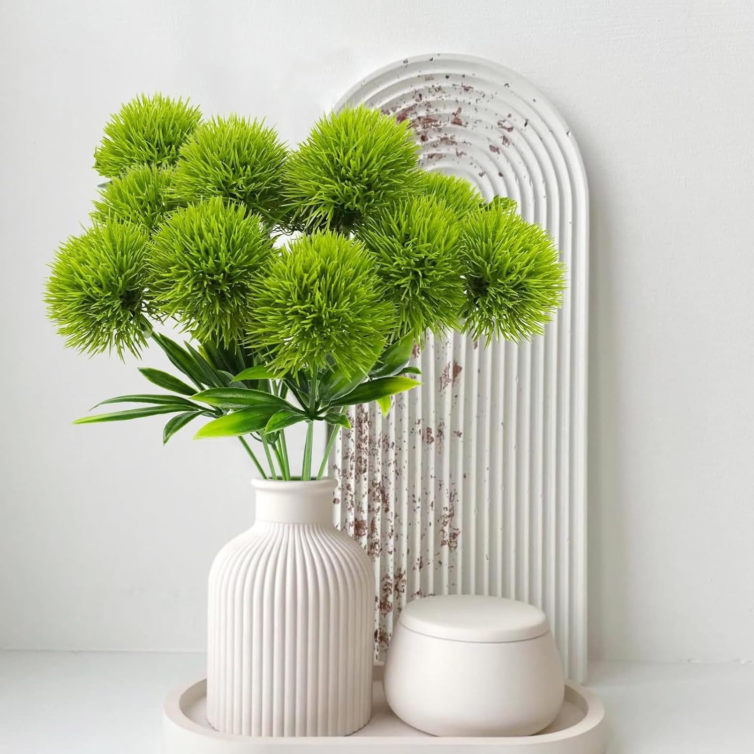 CATTREE Artificial Dandelion Flowers, Plastic Plants Shrubs Bushes Fake Grass Wedding Indoor Outd... | Amazon (US)