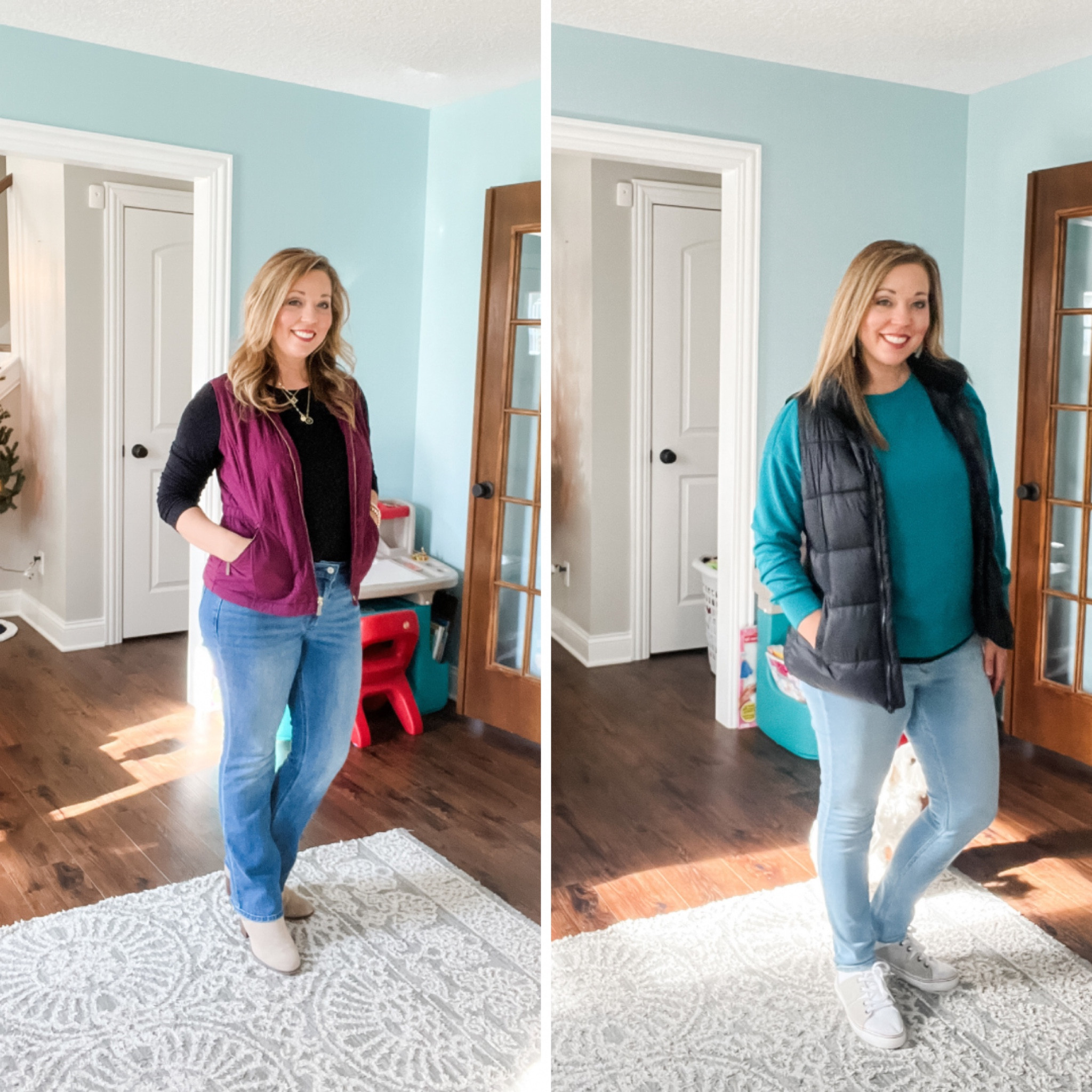 I shared the first look yesterday for the Old Navy denim sale, and here is another look that is more casual with a lighter wash and a skinny leg. Lots of options for $20 jeans! 

#LTKmidsize #LTKfindsunder50 #LTKsalealert