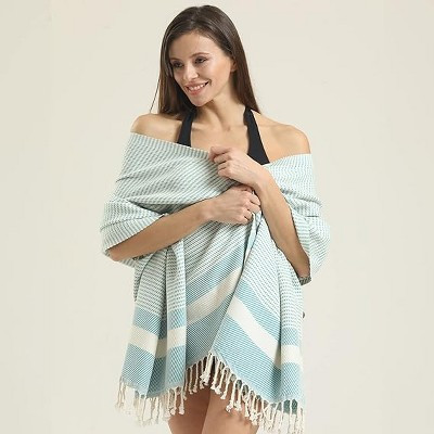 M.O.S 100% Cotton Oversized Beach towels 71x36in Quick Dry, Sand-Free - Sky Blue | Target