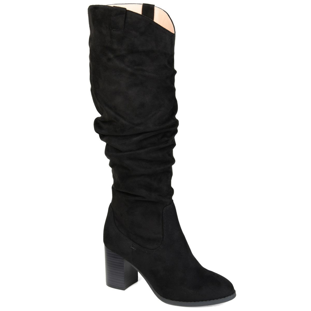 Journee Collection Womens Aneil Wide Width Extra Wide Calf Stacked Heel Knee High Boots | Target