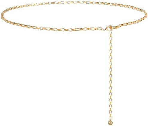 Gold Metal Waist Chain for Women - Adjustable Body Chain with Link Belts for Dress & Jeans | Amazon (US)
