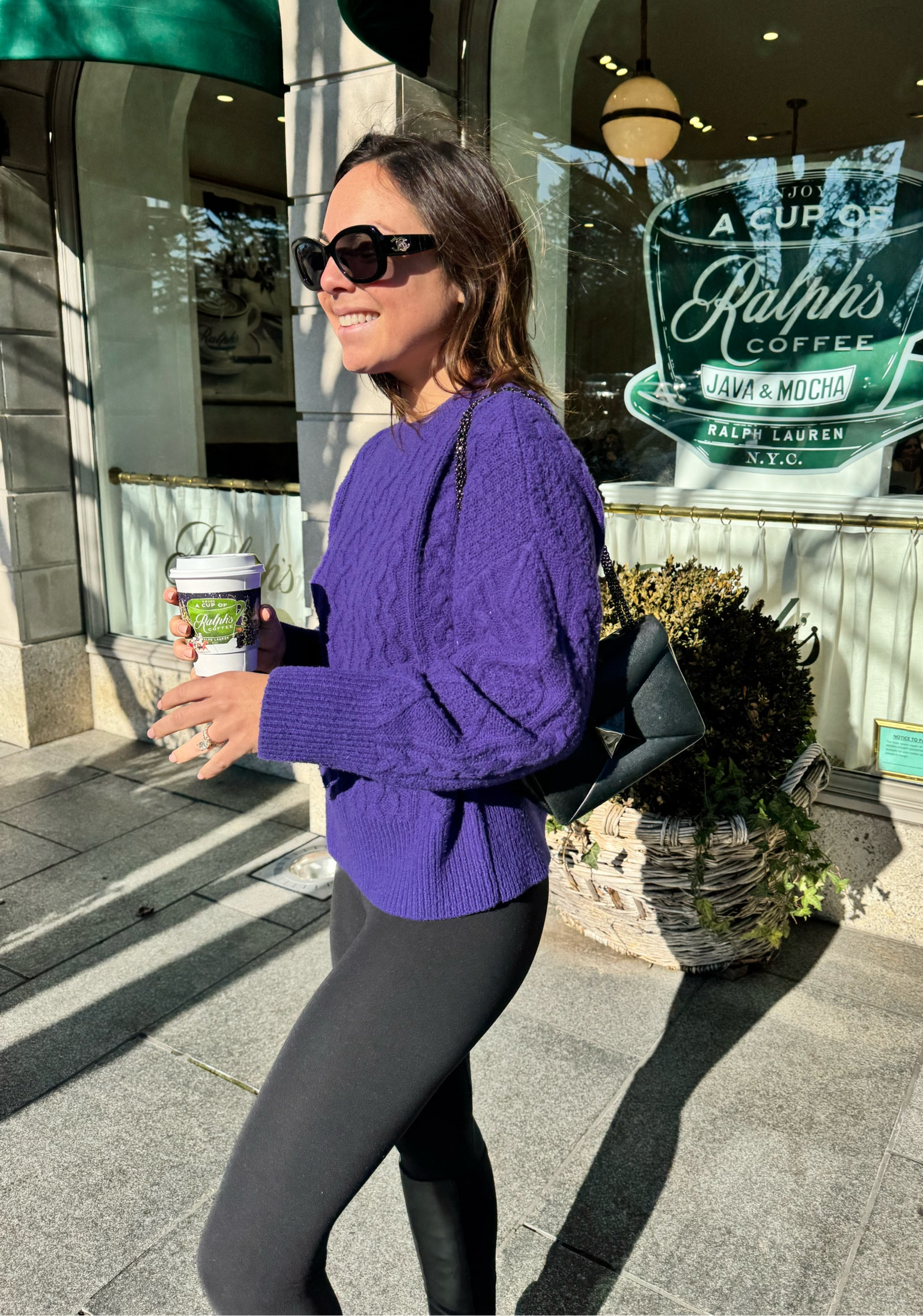 My winter uniform ! Oversized, favorite daughter cable sweater is a staple. I bought this purple one last year, but linking new colors from this year! Paired with my lulu Align 25” leggings and Stuart Weitzman boots! 

#LTKSaleAlert #LTKSeasonal #LTKHoliday