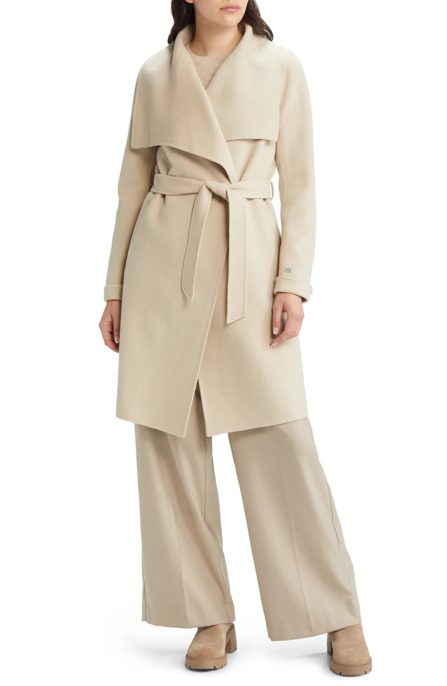 Belted Wool Blend Wrap Coat | Nordstrom