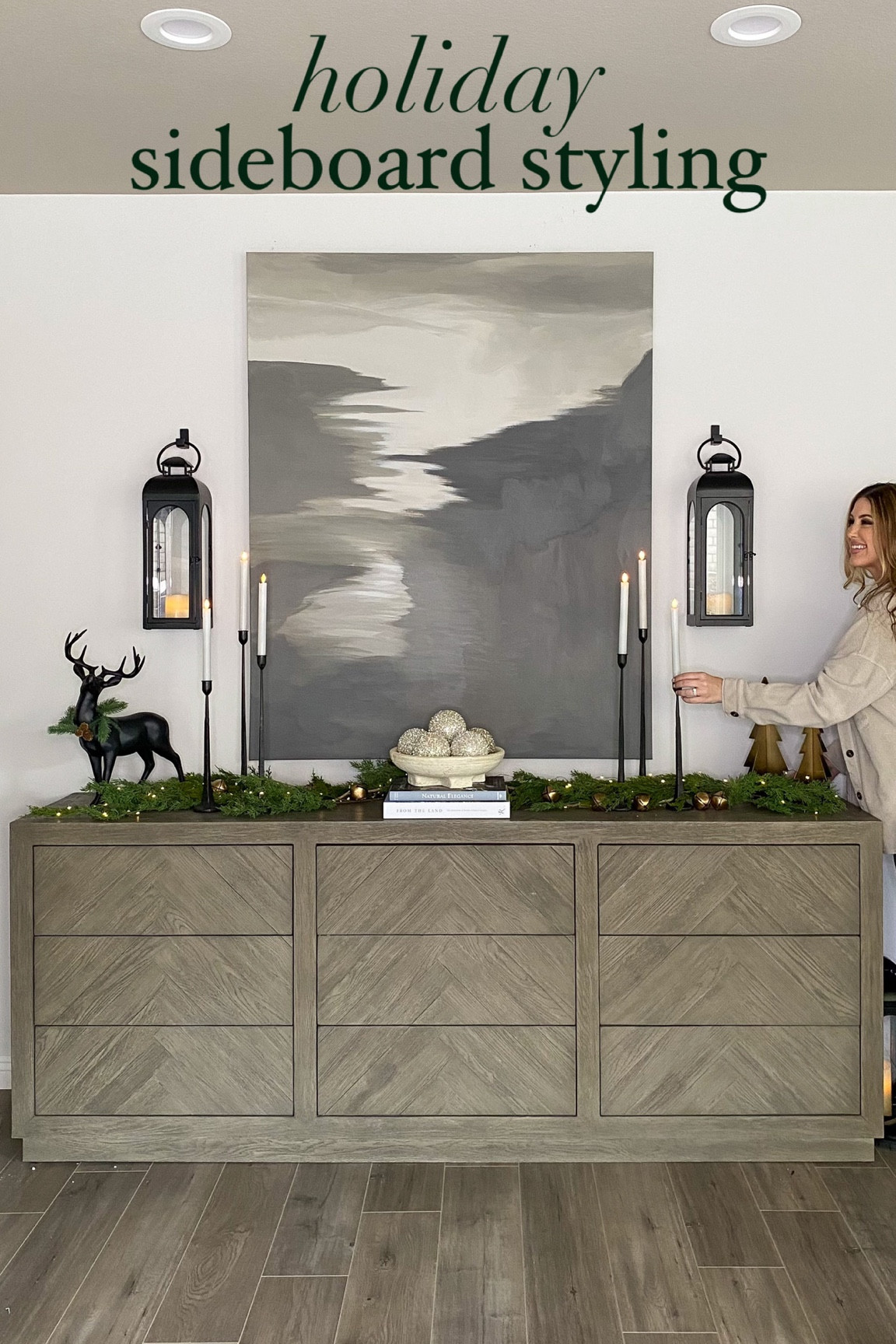 Sideboard holiday decor! Check out my reel on IG for my sideboard styling tips! My garland is sold out--linking up two similar affordable realistic options from Walmart!

Garland. Candlesticks. Lantern. Neutral ornaments. Deer decor. Christmas tree decor. Mini trees. Twinkle lights. Gold bells. Target Christmas decor. Walmart holiday decor.

#target #walmart

#LTKhome #LTKHoliday #LTKstyletip