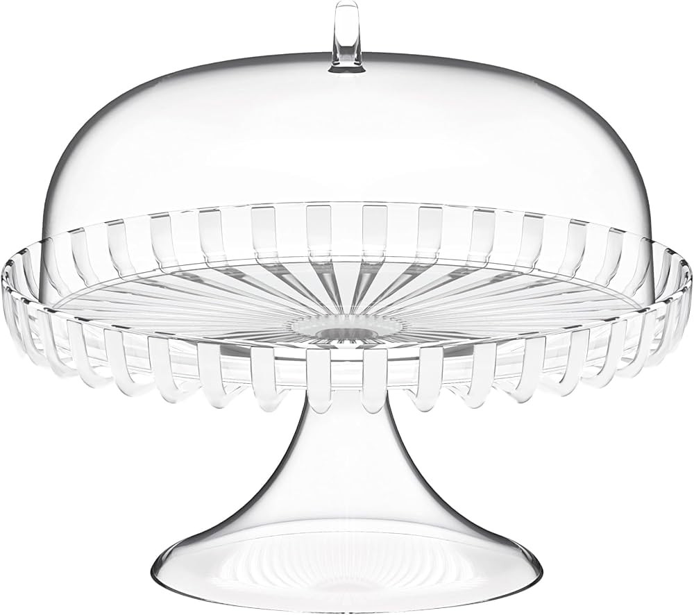GUZZINI Dolcevita 12" Footed Cake Stand with Dome Lid - Mother of Pearl/Clear, Multi-Purpose for ... | Amazon (US)