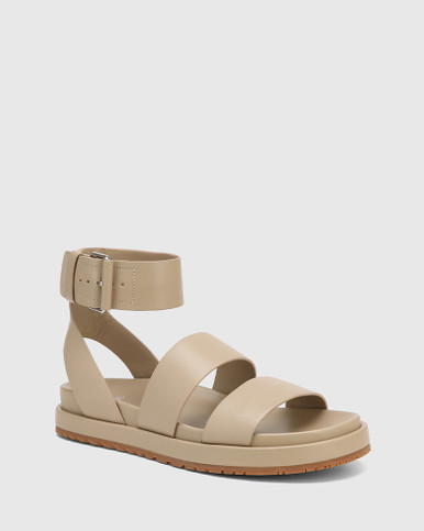 Byron Tapioca Leather Flatform Sandal | Wittner