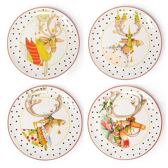 MacKenzie-Childs | Patience Brewster Dash Away Dessert Plates - Set of 4 | MacKenzie-Childs