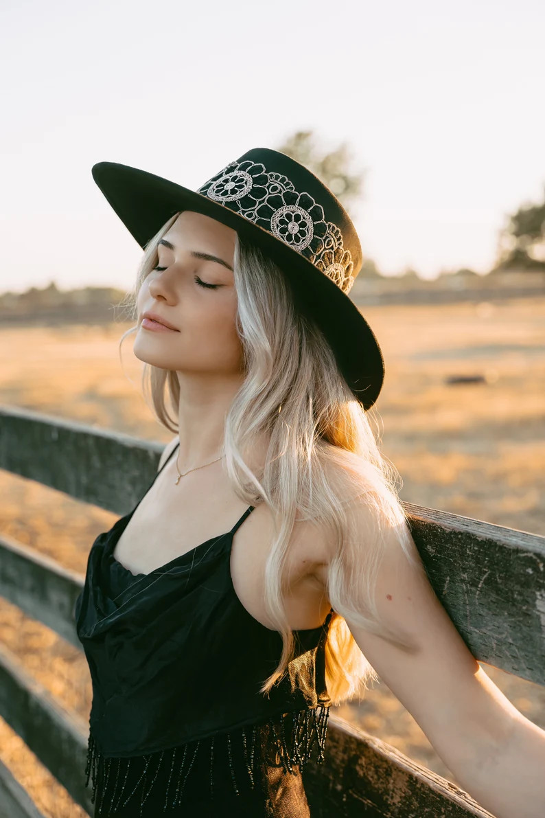 Boater Hat eva in Black - Etsy | Etsy (US)