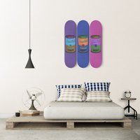 Campbell Soup Retro Pop Art, Andy Warhol Inspired 3-Piece Skateboard Wall Art, Campbells Decor - Hom | Etsy (US)