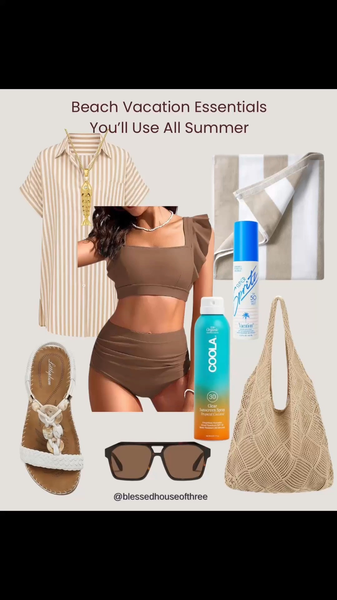 Beach days call for timeless essentials you’ll wear on repeat. I’m sharing my favorite neutral swimsuits, breezy cover-ups, beach bags, one piece swimsuit comfortable sandals, SPF must-haves, sunglasses, bathing suits, and vacation accessories that make packing simple while keeping everything effortlessly chic. Perfect for beach vacations, pool days, coastal getaways, summer travel, resort wear, neutral style, vacation outfits, beach outfit ideas, and summer capsule wardrobes.

#LTKootd #LTKSeasonal #LTKSaleAlert