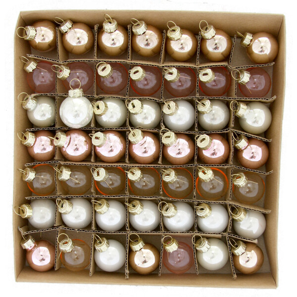 Hue Boxed Ornament Set of 49, Neutral | Maisonette