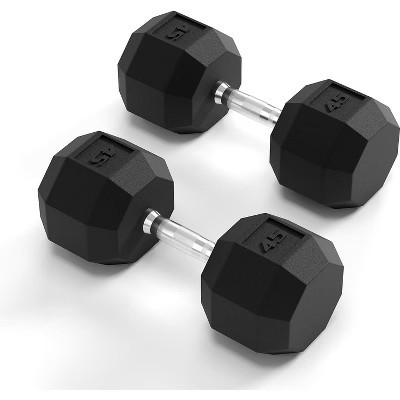 PVC Hex Dumbbell Weight Set, Exercise & Fitness Dumbbells for Muscle Toning, Strength Building & Full Body Workout, 45LBS Pairs | Target