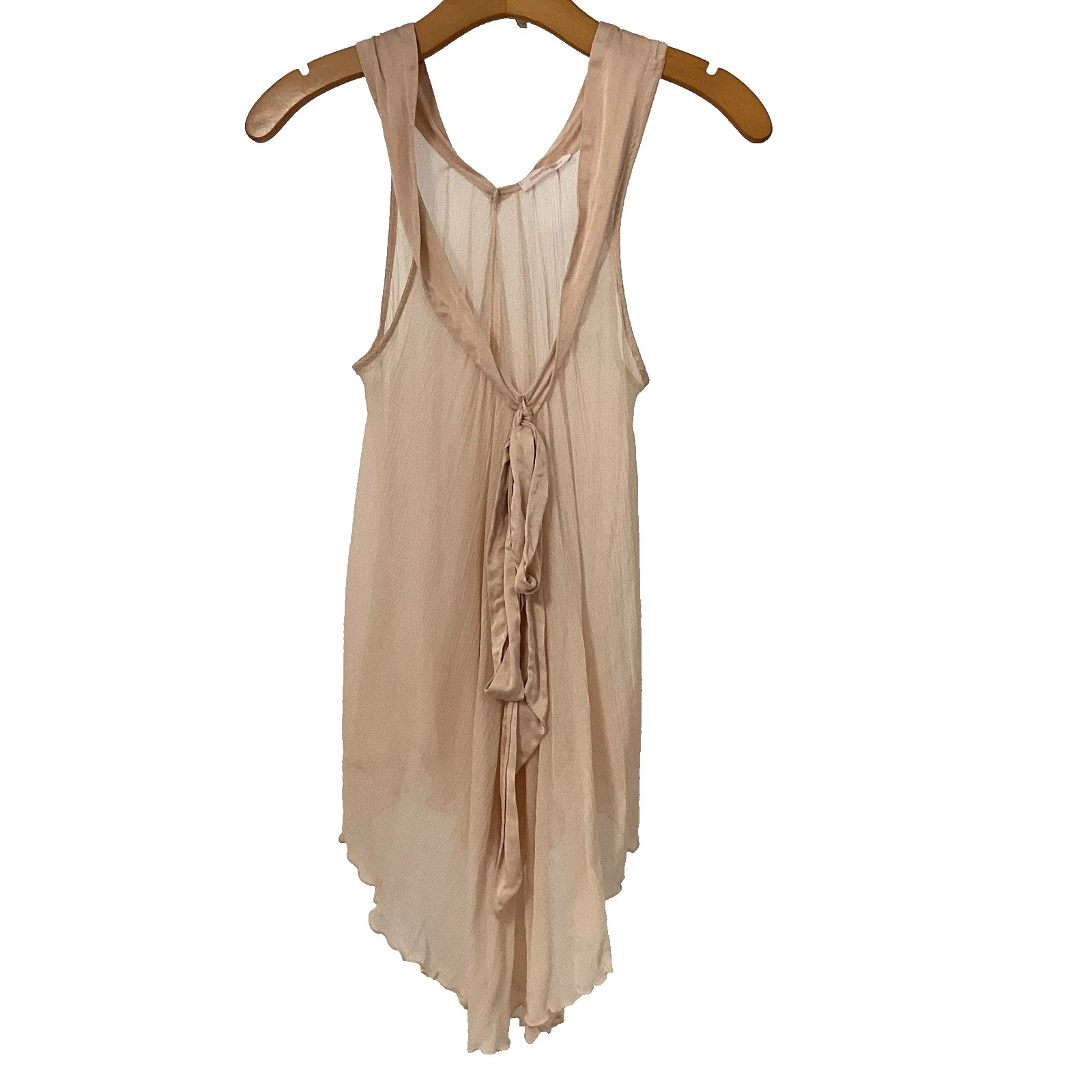 Samantha Chang Tunic Top S/M Sheer Lingerie Dusty Rose Pink Chemise Vintage | eBay | eBay US