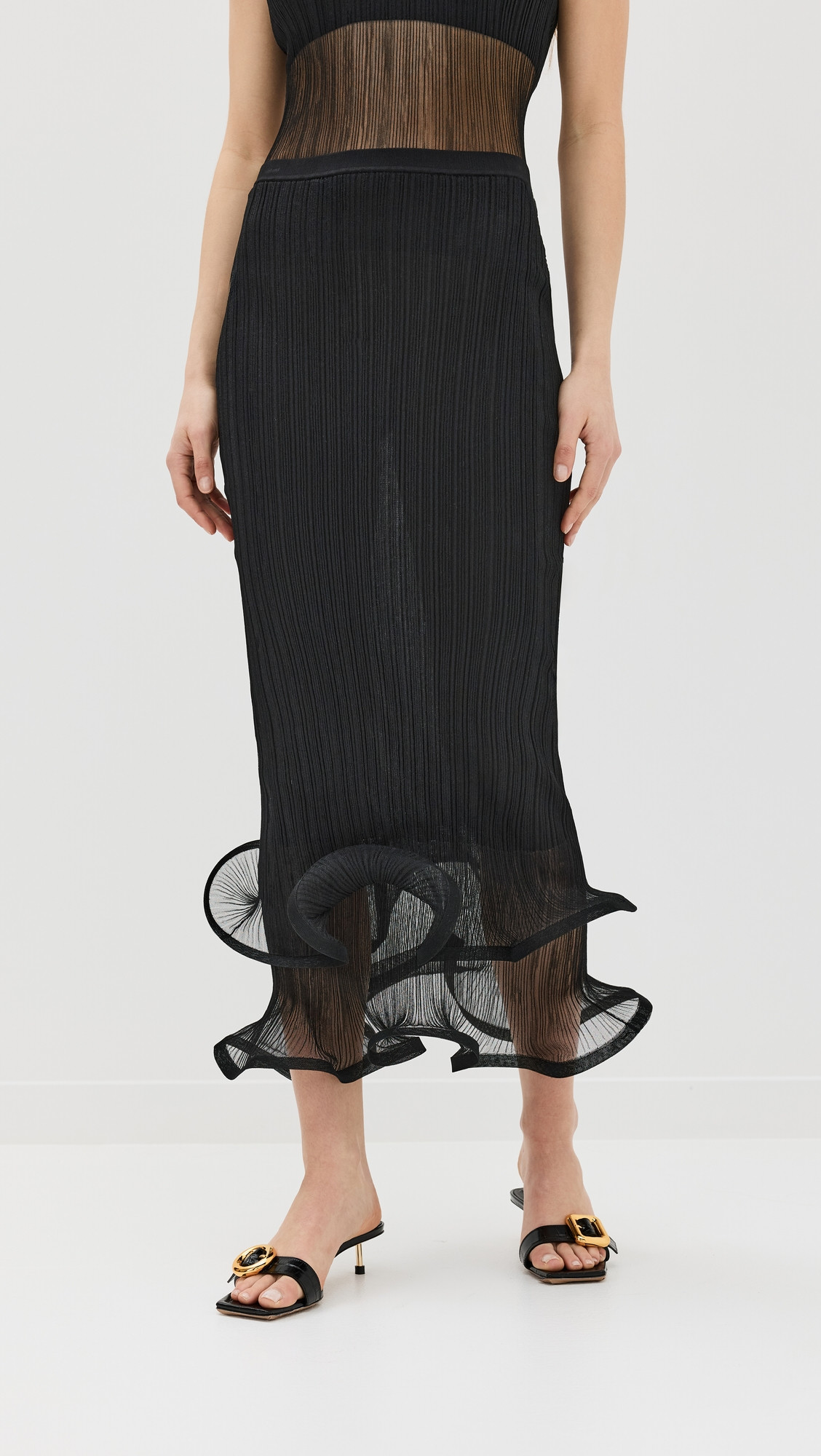 SIMKHAI Kelso Skirt Black XL | Shopbop