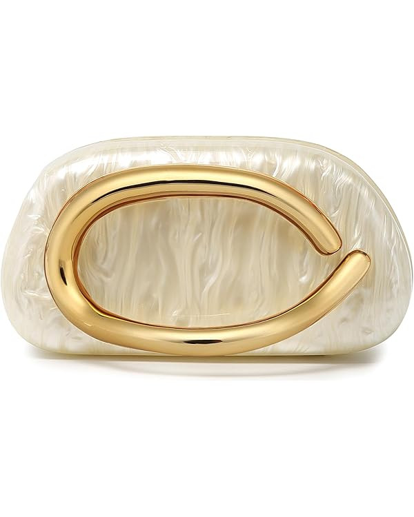 Women Trendy Chain Crossbody Shoulder Bag Handbag Acrylic Wedding Evening Bag Shell Formal Clutch... | Amazon (US)